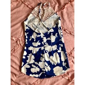 COPY - Short beach floral crochet cross back dress size S